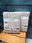 Zestaw 4 zasłon Smukee 140x250 zasłony na taśmie welur beżowe curtain set
