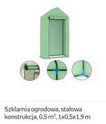 Szklarnia Ogrodowa z Siatki PE i Stali, 100x50x190 cm, Zielona