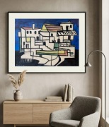 Fryderyk Antoni Hayder,1972, 50x70, gwasz, kubizm, vintage, loft