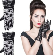 Koronkowe rękawiczki damskie Czarne