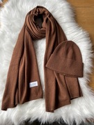 Cashmere komplet czapka i szal 50% kaszmir 50% wełna wool kaszmirowy we