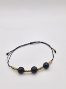 Bransoletka damska z kamieni naturalnych,lawa wulkaniczna,hematyt,czarna