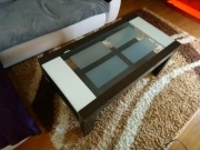 ŁAWA stolik kawowy WENGE szkło hartowane solidna