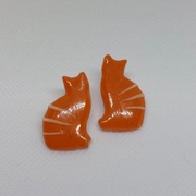 Kolczyki ręcznie robione koty kotki pomarańczowe 