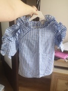 Niebieska boho bluzka na krótki rękawek marki H&M rozmiar S 
