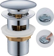 KOREK KLIK-KLAK Z PRZELEWEM SREBNY 