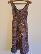 Sukienka letnia w kwiaty fioletowa XS 34 H&M