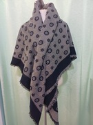 Granatowo-szara chusta