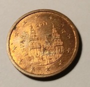 moneta Hiszpania 2 centy eurocenty 2011