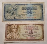 Jugosławia 10dina1978r+50din z 1968r-zestaw 2szt