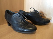 Czarne skórzane botki sznurowane TLC 37 obcas 5 cm klasyczne wygodne