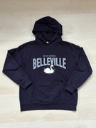 granat z kapturem bluza z łabędziem i napisem MANGO rozm 152 stan jak nowa