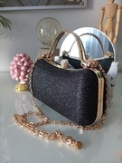 Czarna torebka brokat na wesele 