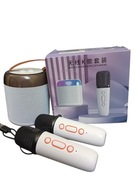 Karaoke zestaw głośnik i 2 mikrofony disco zmieniacz glosu