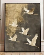 Plakat na materiale winylowym 40x60 cm Lecące Żurawie 