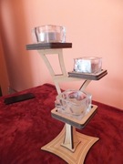 Świecznik na 4 mini świeczki w stylu Art Deco wys ok. 26cm