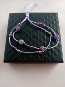 Bransoletka Ametyst kamienie naturalne handmade spokój harmonia prezent 