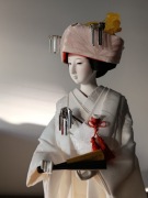 50 cm - Bardzo duża lalka, figura japońska, kimono ślubne, piękna. Japonia
