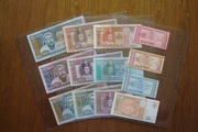 Mongolia zestaw banknotów 13 sztuki stan 1