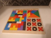 Gra drewniana logiczna 3 w 1 Montessori prezent dla dziecka