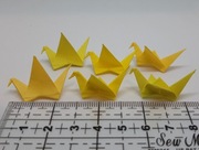 5 x Mini żuraw ptak origami handmade zestaw żółty różne odcienie mix