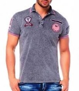 Cipo & Baxx CT163 nowa koszulka polo kołnierzyk z logo r. S antracyt