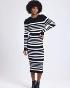 Sukienka Turecka w paski długa sweterkowa biust 100/110