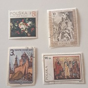 Zestaw 4 znaczków pocztowych Polska i ZSRR,sztuka, historia, architek.Auk 3