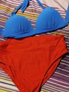 Niebieski chabrowy stanik do opalania usztywniany 44 XXL 