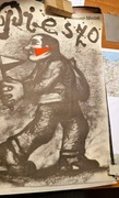 Plakat Teatr Dramatyczny Sławomir Mrożek Pieszo,  Andrzej PIWON Piwoński 