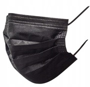 MASKI MASECZKI OCHRONNE 3-WARSTWOWE CZARNY 100 szt