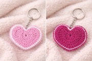 Ręcznie robiony breloczek w kształcie serca do kluczy torebki prezent