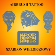 Zestaw szablonów do tatuaży Airbrush, facepainting,wielorazowy Demon Hunter