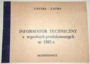 Informator o wyrobach UNITRA ZATRA 1985 transformator