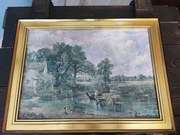 Stary obraz reprodukcja John Constable's koń woda las