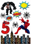 OPŁATEK ZESTAW POSTACIE SPIDERMAN VENOM  + GRATIS TEKST