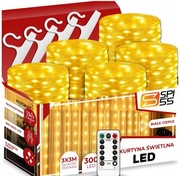 KURTYNA ŚWIETLNA NA OKNO 300 LED 3x3 LAMPKI ŚWIĄTECZNE CHOINKOWE GIRLANDA
