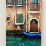 Spacer po Wenecji oryginalny olejny obraz.