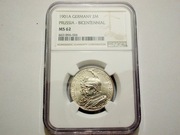PRUSY, 2 marki,1901r. NGC MS62