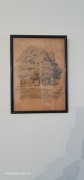 Erich Wessel (1906-1983) – Oryginał Rysunek Pejzaż z Drzewem 1946 r. Unikat
