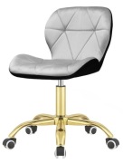 Krzesło obrotowe VASTO OFFICE VELVET BLACK + GREY GOLD