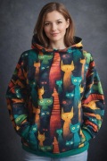 Bluza damska z kapturem koty