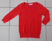 ZARA SWETER SWETEREK CIENKI CZERWONY DUŻY DEKOLD M / L 