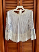 Bluzka Zara 36 S boho koronka bawełna wiskoza