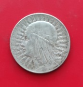 5 ZŁOTYCH GŁOWA KOBIETY 1933 rok - srebro AG oryginał nr1