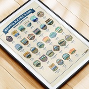 Plakat turystyczny A3 Korona Polskich Gór - ilustrowany wykaz szczytów