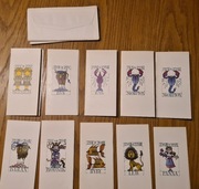 Pocztówki PRL znaki zodiaku proj Andrzej Heidrich Tadeusz Kubiak