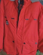 Kurtka zimowa dziewczęca Tech Mntn z kapturem czerwona. Rozmiar 158