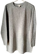 H&M prosty długi oversize sweter tunika 36 38 40 S M L szary z wełną
