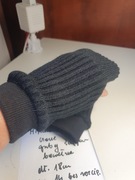 Czarne Rękawiczki bez palców roz M/L mitenki gruby ściągacz bawełniany